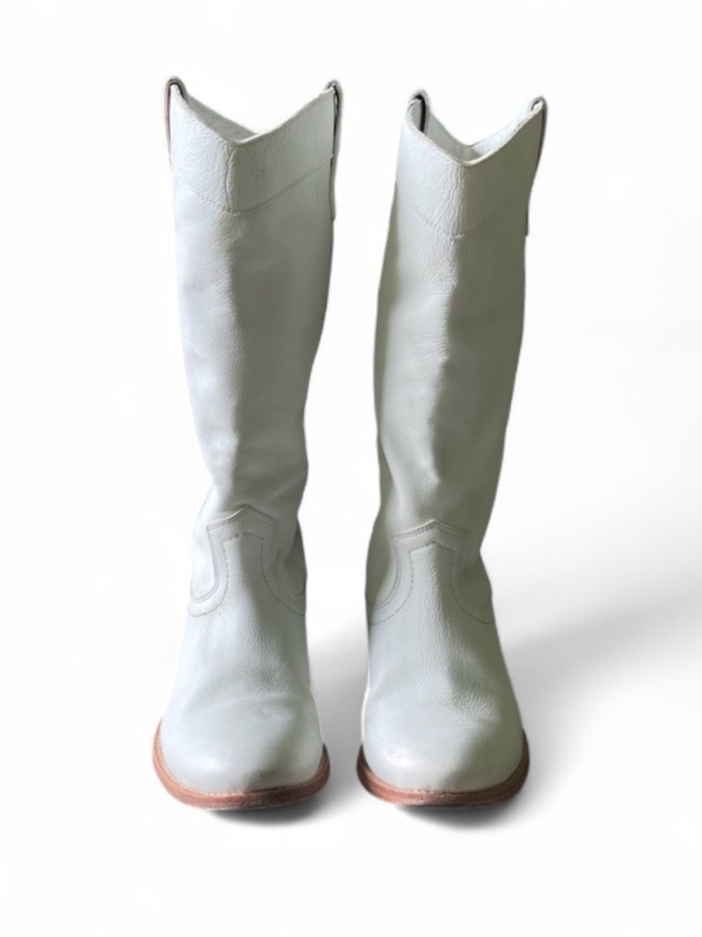 FRYE Melissa Pull On White Mid-Calf Boots 7